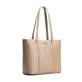 Elegantná dámska shopper kabelka z prírodnej kože béžová 102-4E-209-9