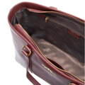 Elegantná dámska shopper kabelka z prírodnej kože bordová 102-4E-209-3