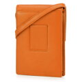 Mini crossbody kabelka z kože 2 v 1 oranžová  