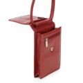 Mini kožená crossbody kabelka 2 v 1 červená  