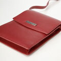 Mini kožená crossbody kabelka 2 v 1 červená  