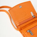 Mini crossbody kabelka z kože 2 v 1 oranžová  