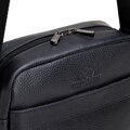 Pánska kožená crossbody taška so zrnitou textúrou čierna 29-4U-306-1