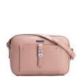 Dámska crossbody kabelka z ekokože s predným vreckom ružová 29-4Y-001-B55