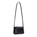 Čierna crossbody kabelka z prírodnej kože s ozdobnými zirkónmi 102-4E-619-1