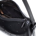 Čierna crossbody kabelka z prírodnej kože s ozdobnými zirkónmi 102-4E-619-1