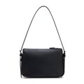 Čierna crossbody kabelka z prírodnej kože s ozdobnými zirkónmi 102-4E-619-1