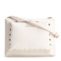 Dámska malá crossbody kabelka s ozdobnými nitmi Wittchen – krémová