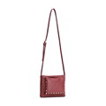 Dámska malá crossbody kabelka s ozdobnými nitmi Wittchen – bordová