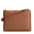Dámska malá crossbody kabelka s ozdobnými nitmi Wittchen – svetlohnedá