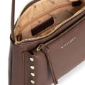 Dámska malá crossbody kabelka s ozdobnými nitmi Wittchen – tmavohnedá
