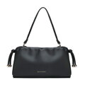 Čierna crossbody kabelka z imitácie kože so šnúrkami 102-4Y-407-1
