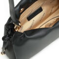 Čierna crossbody kabelka z imitácie kože so šnúrkami 102-4Y-407-1