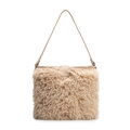 Dámska kabelka s kožušinovým efektom a štýlovými detailmi