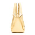 Malý žltý dámsky ruksak z prírodnej zrnitej kože 102-4E-624-Y