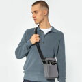 Pánska polyesterová crossbody taška sivá 100-4U-906-8