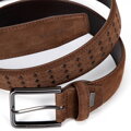 Hnedý pánsky semišový kožený opasok s elegantným detailom Wittchen 100-8M-904-4