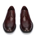 Pánska kožená derby obuv s plochými švami 95-M-506-3