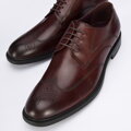 Pánska kožená derby obuv s plochými švami 95-M-506-3
