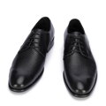 Pánska kožená derby obuv so zapletenou prednou časťou 95-M-505-1