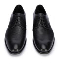 Pánska kožená derby obuv so zapletenou prednou časťou 95-M-505-1