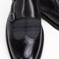 Pánske double monki s perforáciou čierne 99-M-521-1