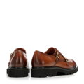 Pánske kožené poltopánky double monk svetlohnedé 101-M-502-5
