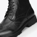 Pánske kožené čižmy s perforáciou 95-M-701-1