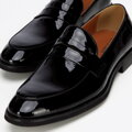 Pánske lakované kožené mokasíny 98-M-706-1  