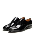 Pánske lakované kožené oxfordky čierne 101-M-307-1