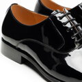 Pánske lakované kožené oxfordky čierne 101-M-307-1