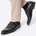 Pánske double monk topánky z prírodnej kože – moderná elegancia s dvoma prackami 101-M-301-1
