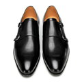 Pánske double monk topánky z prírodnej kože – moderná elegancia s dvoma prackami 101-M-301-1