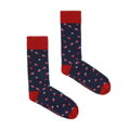 Pánske tmavomodré a červené bodkované ponožky 96-SM-050-X4