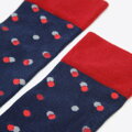 Pánske tmavomodré a červené bodkované ponožky 96-SM-050-X4