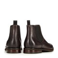 Pánske perforované klasické kožené členkové topánky tmavohnedé 99-M-504-4