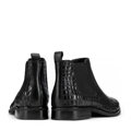 Pánske kožené členkové topánky s motívom croco čierne 99-M-506-1