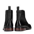 Pánske kožené členkové topánky s perforáciou čierne 99-M-516-1