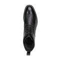 Pánske kožené členkové topánky s perforáciou čierne 99-M-516-1