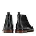 Pánske členkové kožené topánky s geometrickými vložkami čierne 99-M-502-1