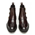 Pánske tmavohnedé členkové topánky z prírodnej kože na track podrážke 101-M-501-4