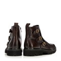 Pánske tmavohnedé členkové topánky z prírodnej kože na track podrážke 101-M-501-4