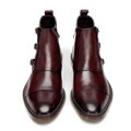 Pánske bordové členkové topánky z prírodnej kože s ozdobnými prackami 101-M-500-3