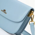 Dámska crossbody z prírodnej kože modrá 100-4E-214-N