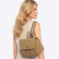 Mini dámsky ruksak s klopou khaki 100-4Y-441-Z