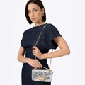 Mini crossbody kabelka z lesklej ekokože, strieborná 100-4Y-216-S