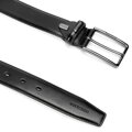 Pánsky kožený čierny opasok – klasika s charakterom a masívnou prackou 101-8M-207-1