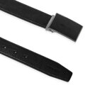 Pánsky kožený čierny opasok s koženou prackou – elegancia s výrazom 101-8M-211-1