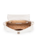 Krémová crossbody kabelka z imitácie kože s kovovou sponou a klopou 101-4Y-437-0