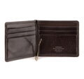 Kožená peňaženka na bankovky s erbom hnedá 39-1-391-3